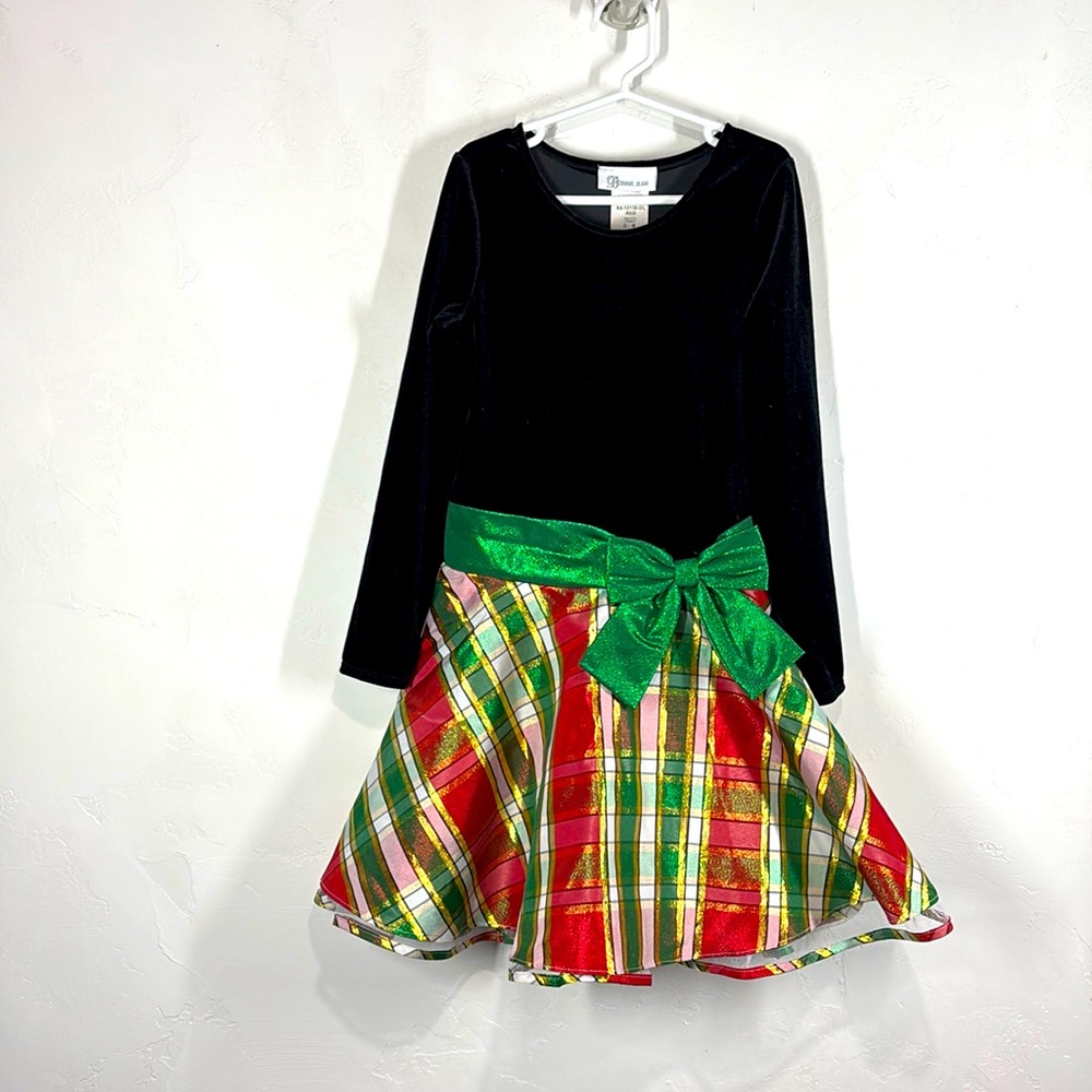 Bonnie Jean black velvet Holiday Dress size 8